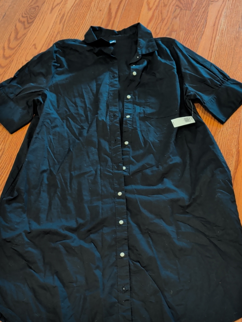 Old Navy Black Mini Shirt Dress